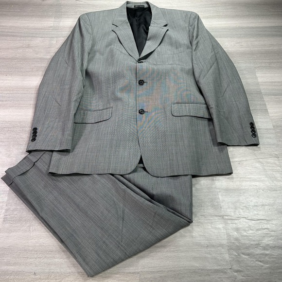 Alfani Other - Alfani Suit Mens 44L Jacket 38x33 Pants Gray Wool Cashmere Check 2 Piece